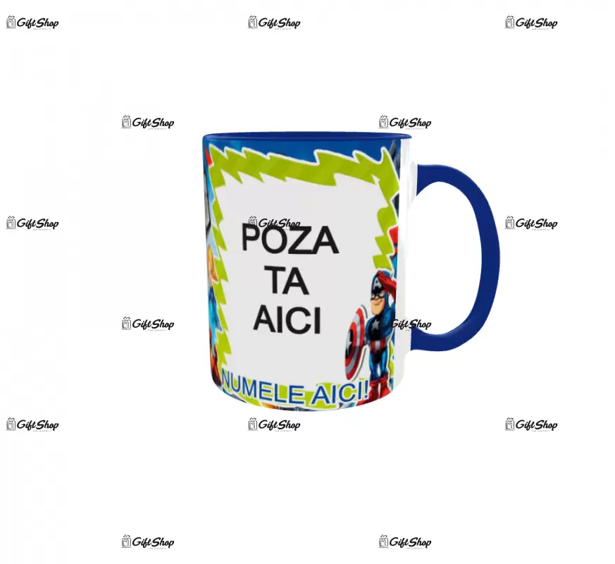 Super hero squad, model 1, cana din ceramica, 330ml, personalizata cu poza si text