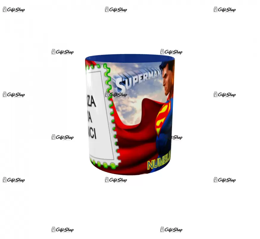 Superman, model 1, cana din ceramica, 330ml, personalizata cu poza si text