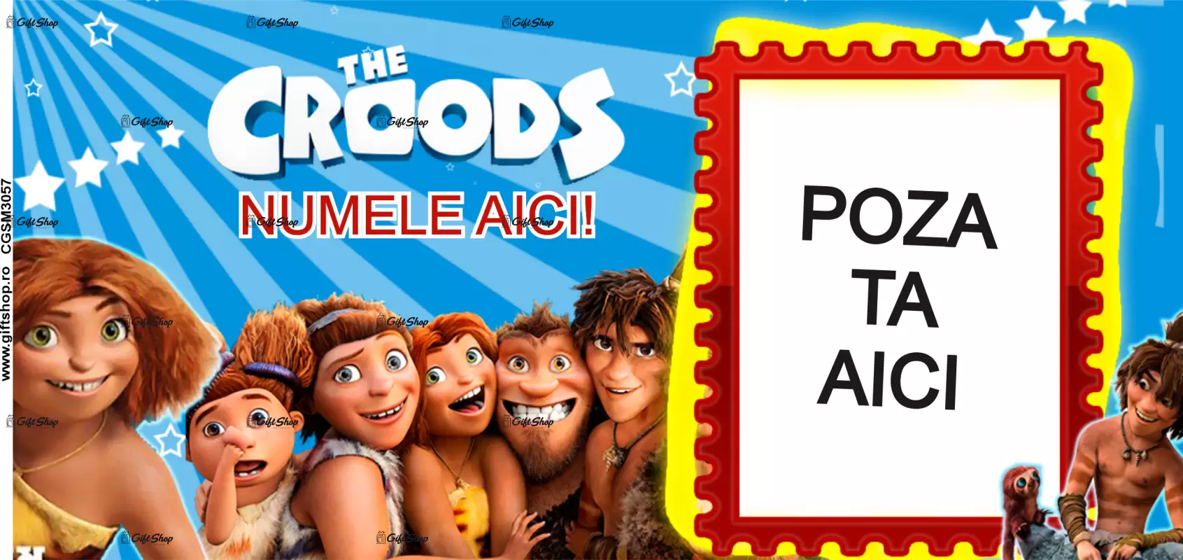 The croods, model 1, cana din ceramica, 330ml, personalizata cu poza si text