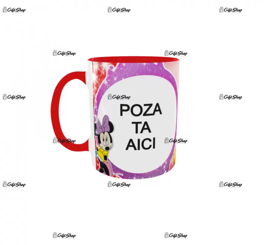 Mickey minnie mouse, model 1, cana din ceramica, 330ml, personalizata cu poza si text