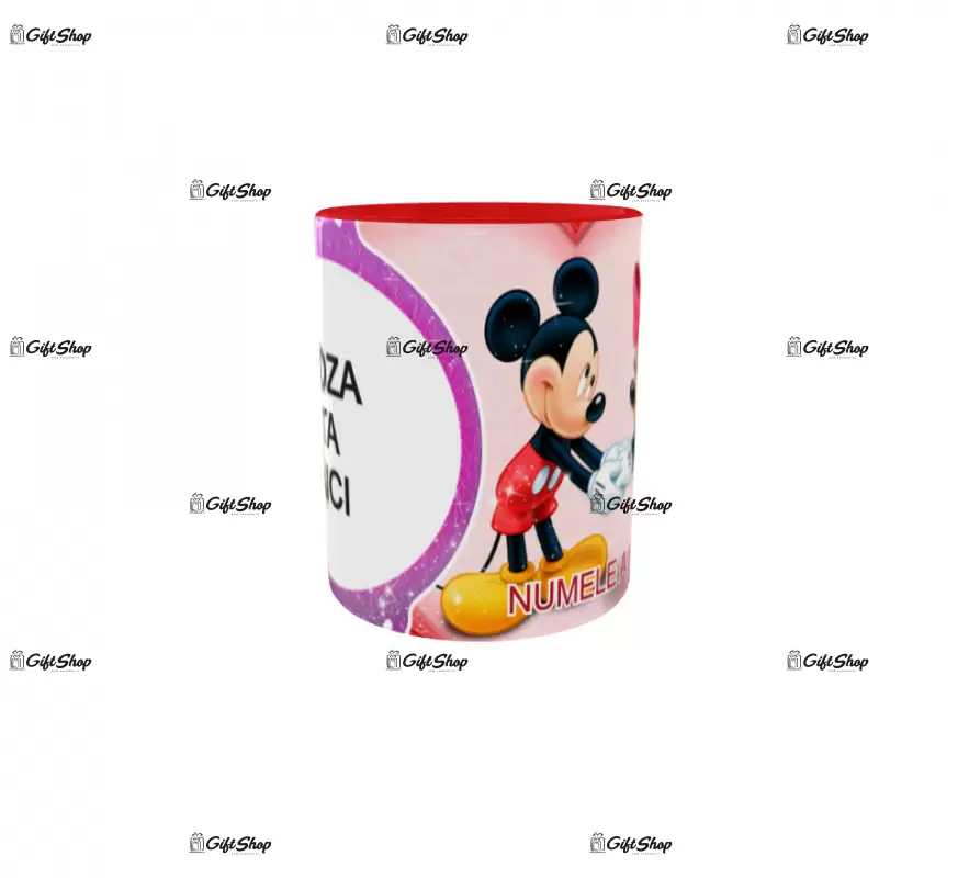 Mickey minnie mouse, model 1, cana din ceramica, 330ml, personalizata cu poza si text