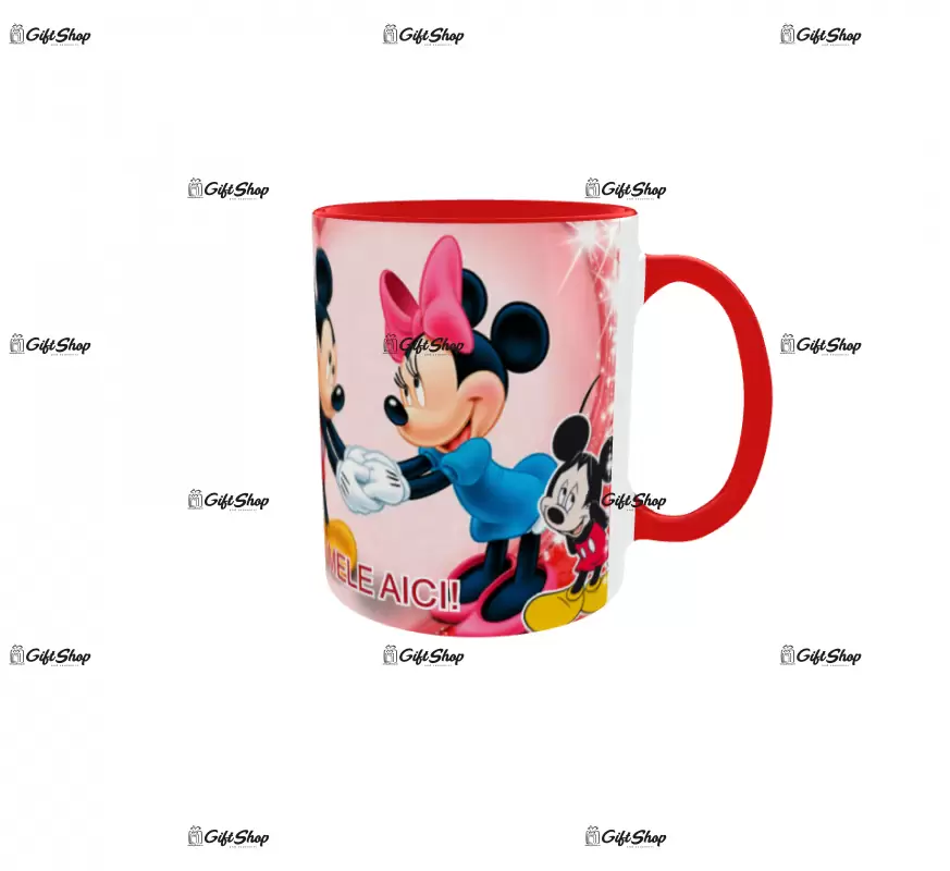 Mickey minnie mouse, model 1, cana din ceramica, 330ml, personalizata cu poza si text
