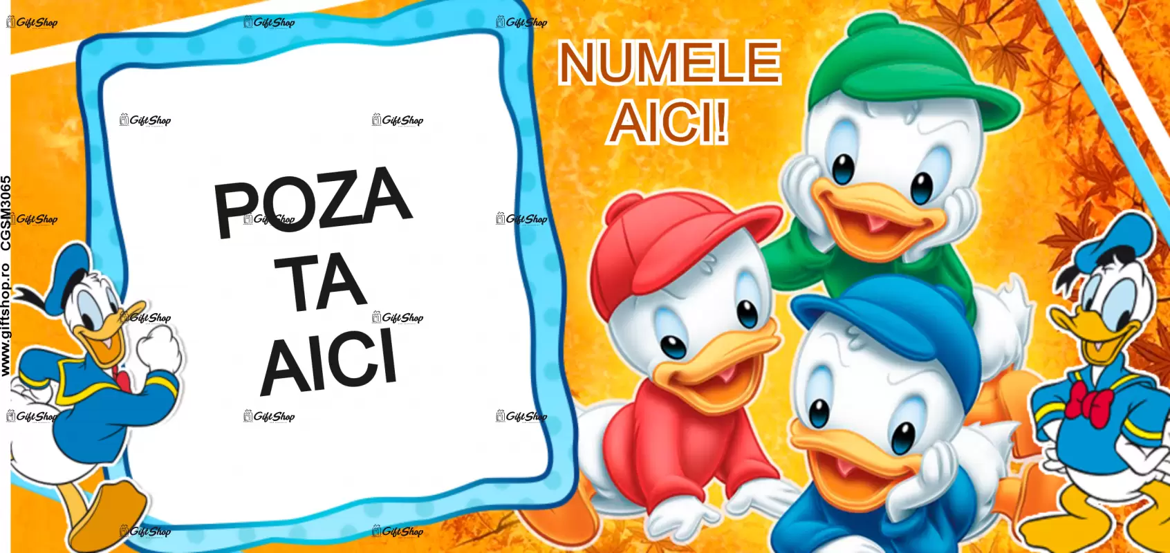 Donald family, model 1, cana din ceramica, 330ml, personalizata cu poza si text