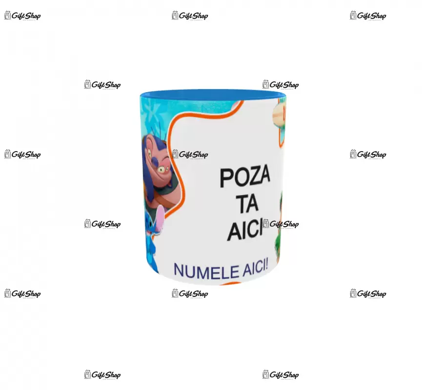Lilo & stitch, model 1, cana din ceramica, 330ml, personalizata cu poza si text