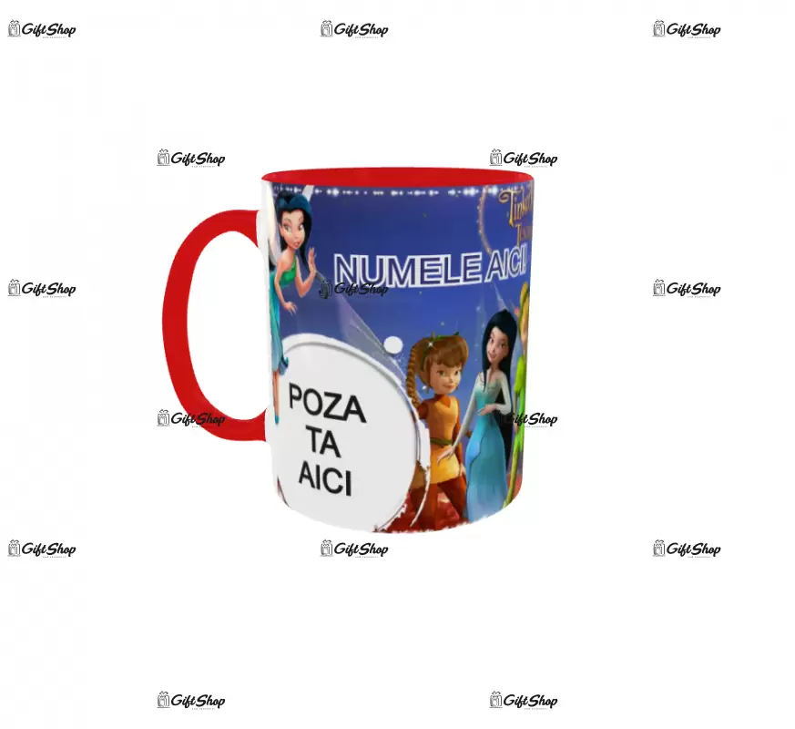 Tinker bell, model 3, cana din ceramica, 330ml, personalizata cu poza si text