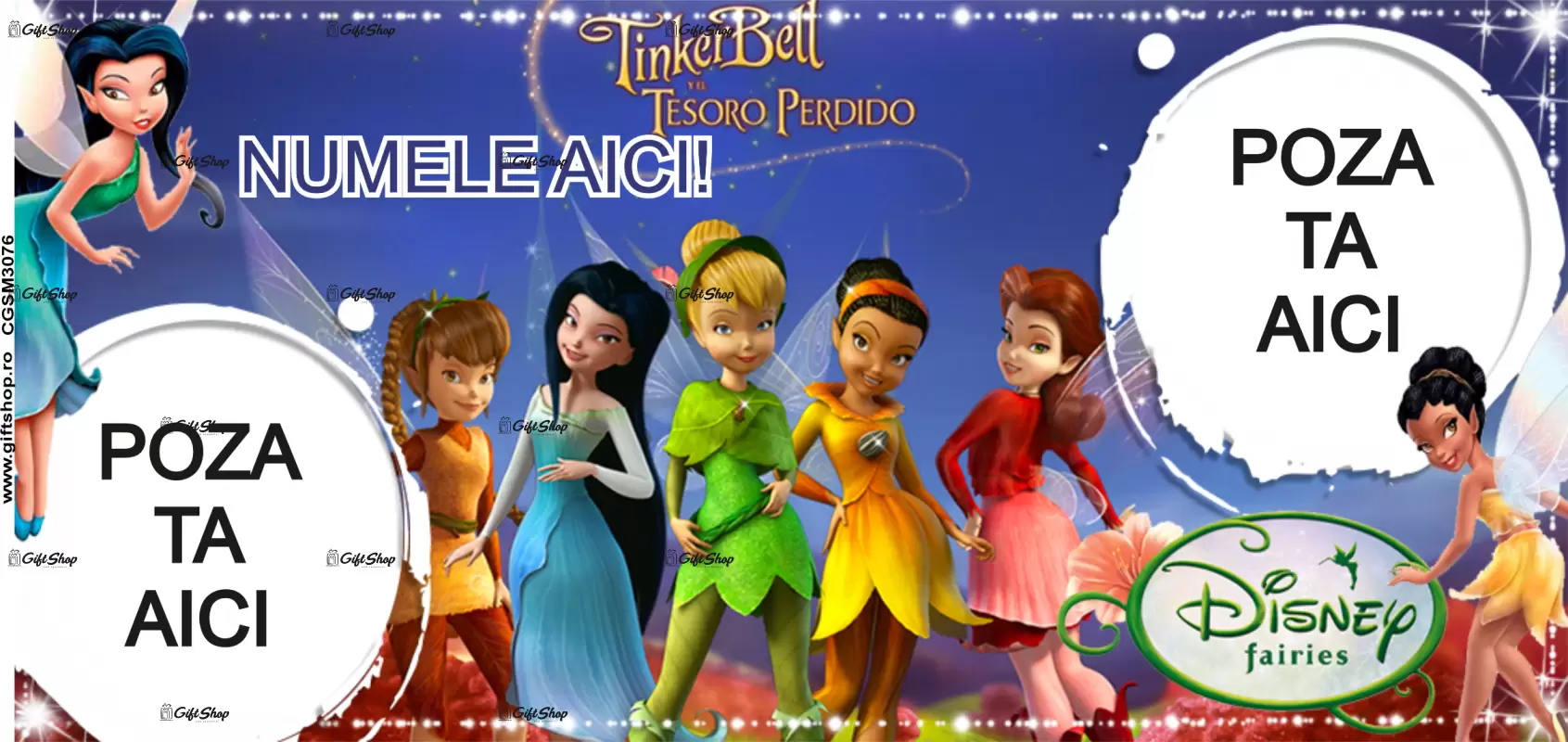 Tinker bell, model 3, cana din ceramica, 330ml, personalizata cu poza si text