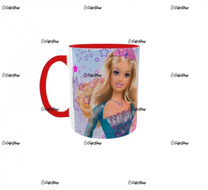 Barbie, model 1, cana din ceramica, 330ml, personalizata cu poza si text