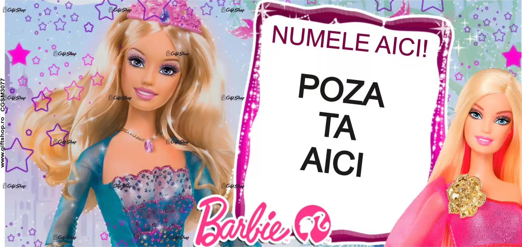Barbie, model 1, cana din ceramica, 330ml, personalizata cu poza si text