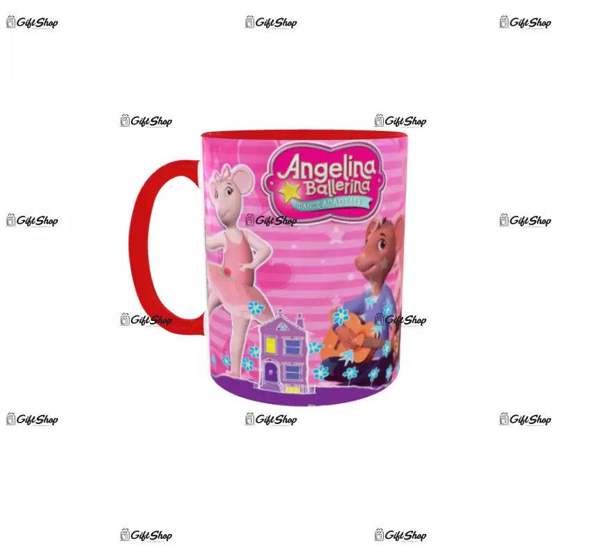 Angelina balerina, model 1, cana din ceramica, 330ml, personalizata cu poza si text