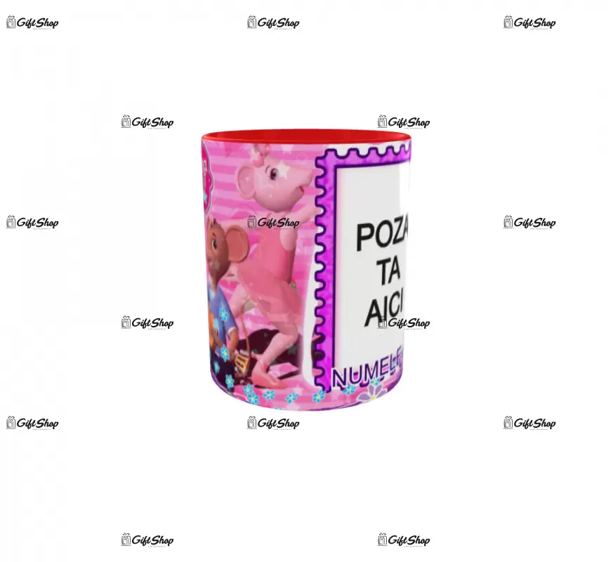 Angelina balerina, model 1, cana din ceramica, 330ml, personalizata cu poza si text