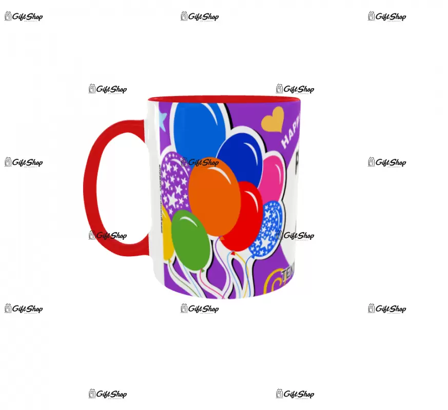 Happy birthday, model 3, cana din ceramica, 330ml, personalizata cu poza si text