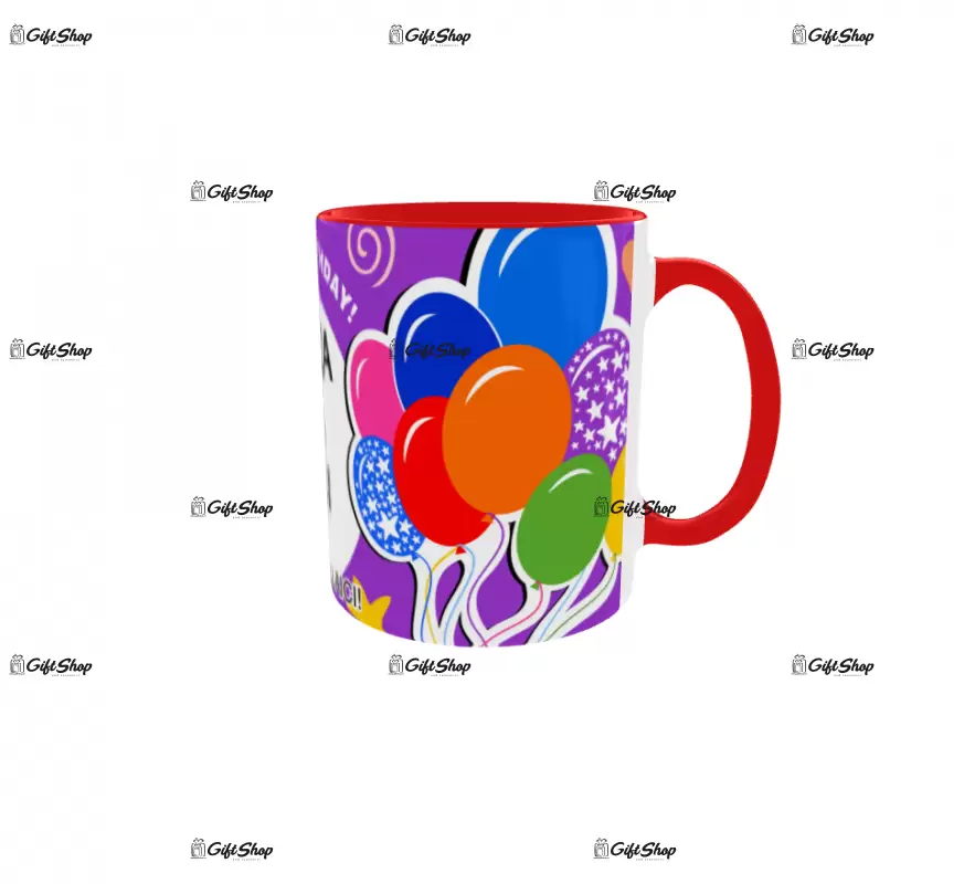 Happy birthday, model 3, cana din ceramica, 330ml, personalizata cu poza si text