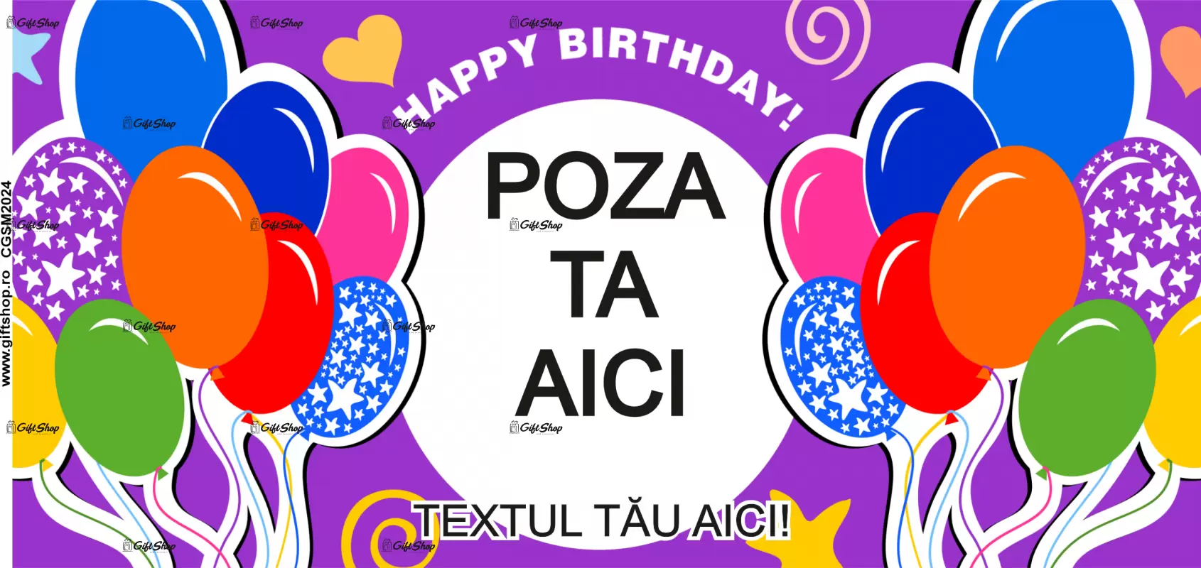 Happy birthday, model 3, cana din ceramica, 330ml, personalizata cu poza si text