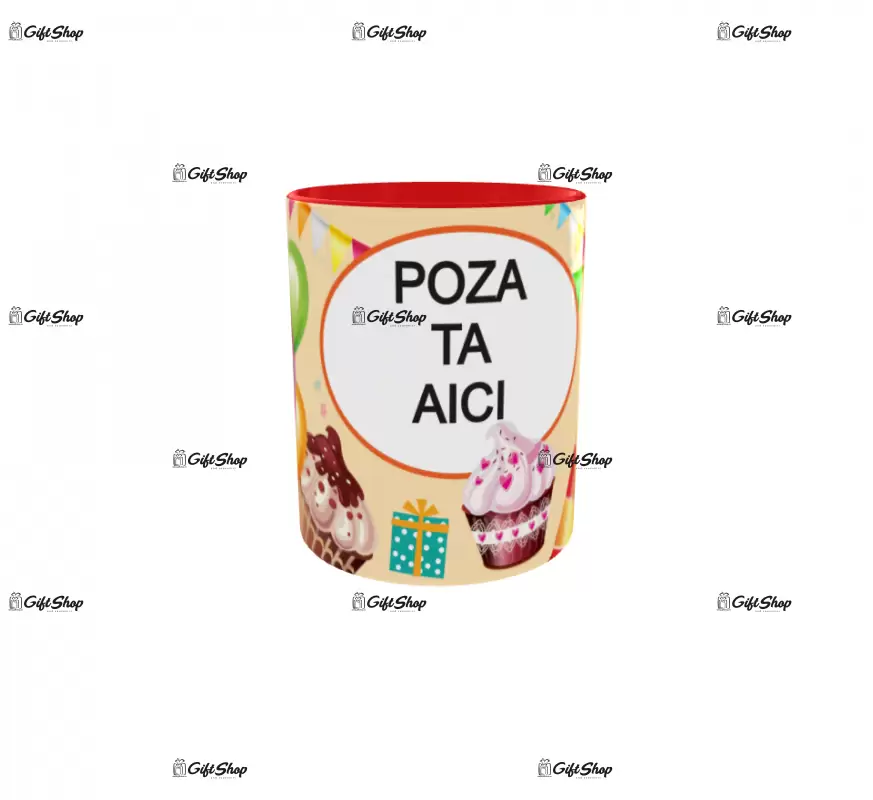 Happy birthday, model 4, cana din ceramica, 330ml, personalizata cu poza si text