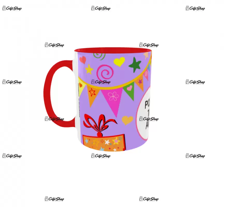 Happy birthday, model 5, cana din ceramica, 330ml, personalizata cu poza si text