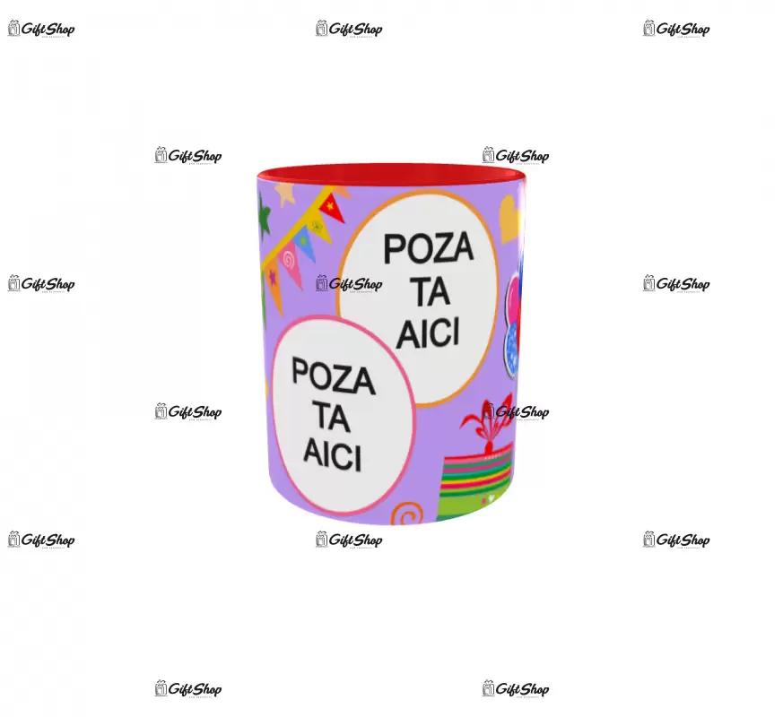 Happy birthday, model 5, cana din ceramica, 330ml, personalizata cu poza si text