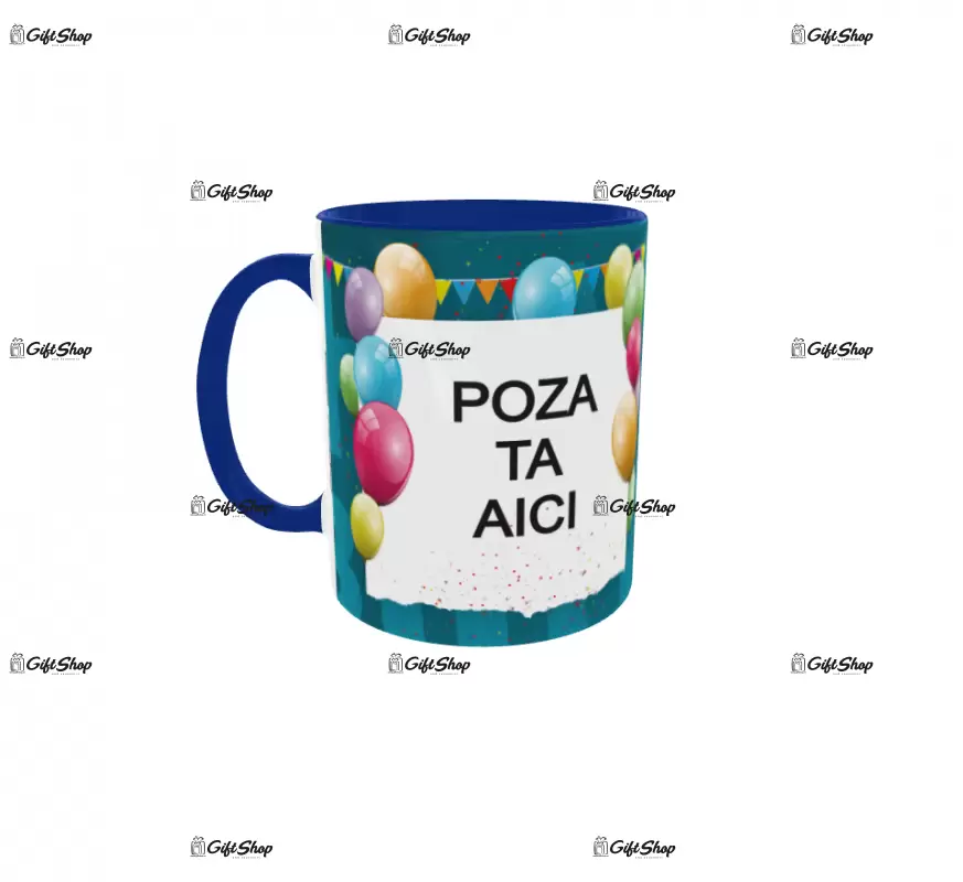 Happy birthday, model 11, cana din ceramica, 330ml, personalizata cu poza si text