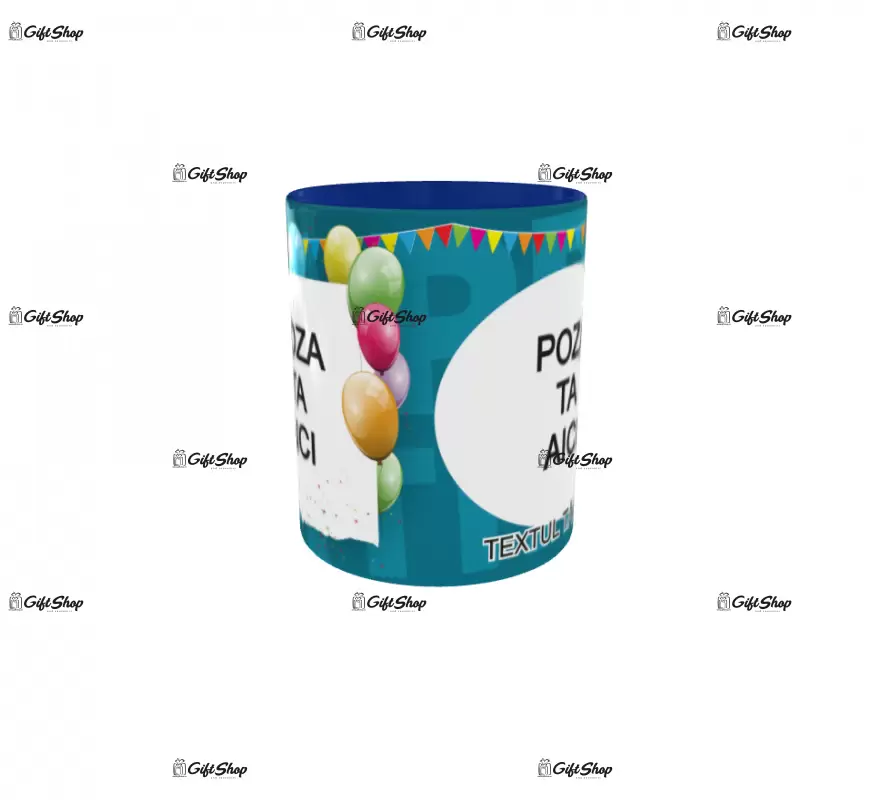 Happy birthday, model 11, cana din ceramica, 330ml, personalizata cu poza si text