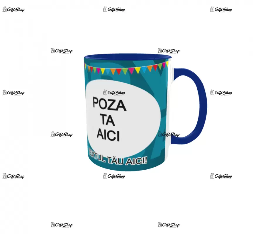 Happy birthday, model 11, cana din ceramica, 330ml, personalizata cu poza si text