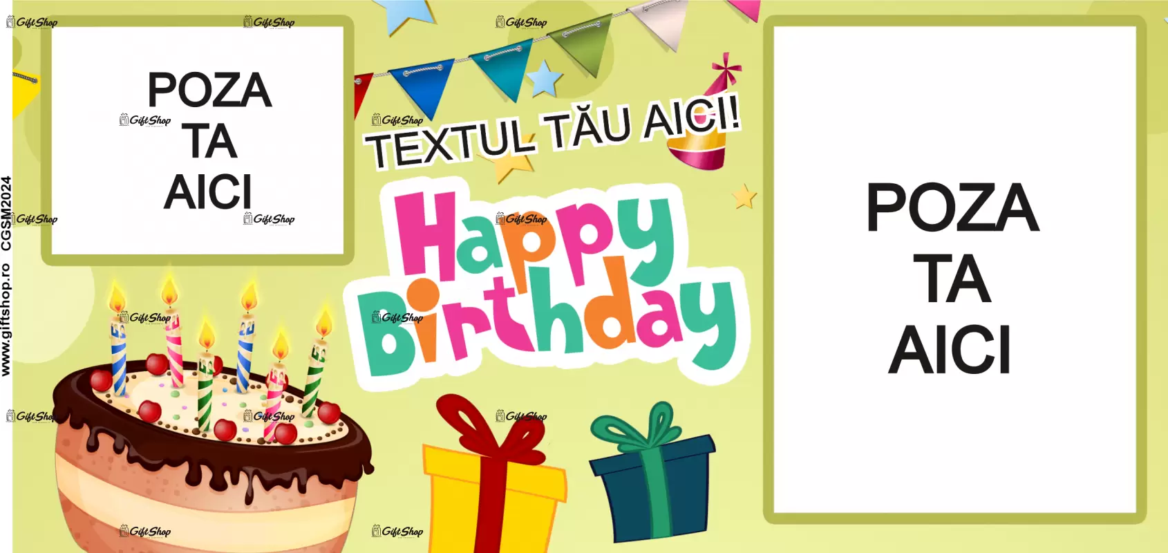 Happy birthday, model 19, cana din ceramica, 330ml, personalizata cu poza si text