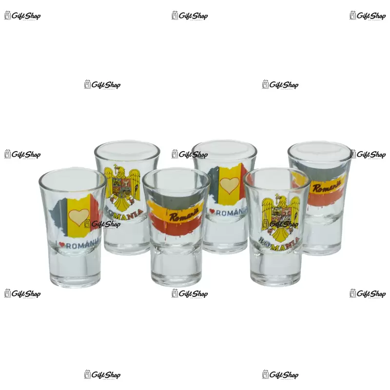 Romania, set 6 pahare pentru tarie  a
