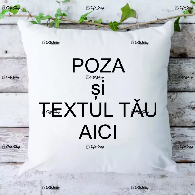 .perna patrata, alba, 40 cm, personalizata