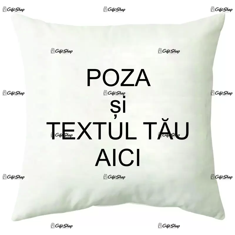.perna patrata, alba, 40 cm, personalizata