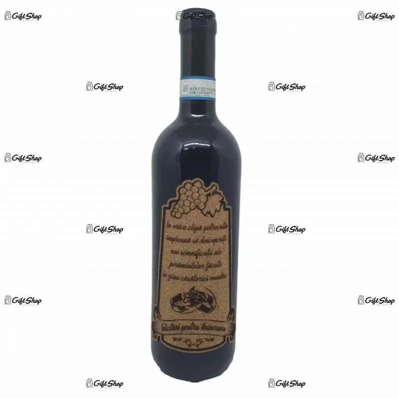 Felicitari pentru aniversare, vin rosu cabernet sauvignon, demisec, 750ml, 13.5% alcool.