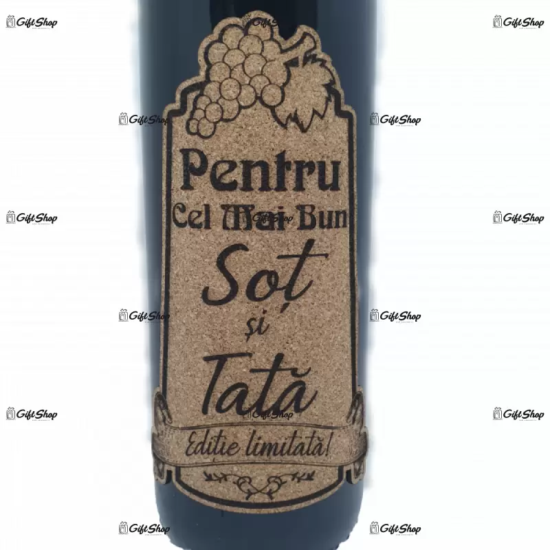 Pentru cel mai bun sot si tata, editie limitata, vin rosu cabernet sauvignon, demisec, 750ml, 13.5% alcool