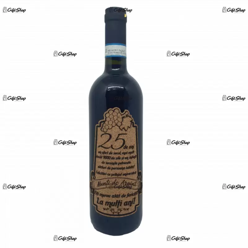 25 de ani nunta de argint, editie limitata, rosu cabernet sauvignon, demisec, 750ml, 13.5% alcool