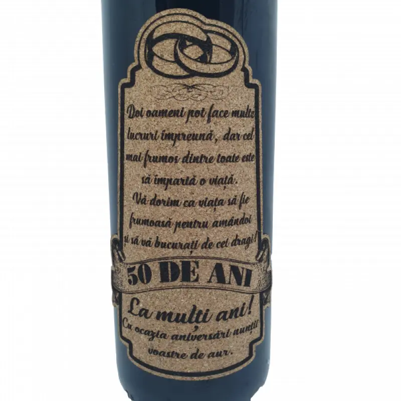 Doi oameni pot face multe in 50 de ani, eticheta pluta cu mesaj