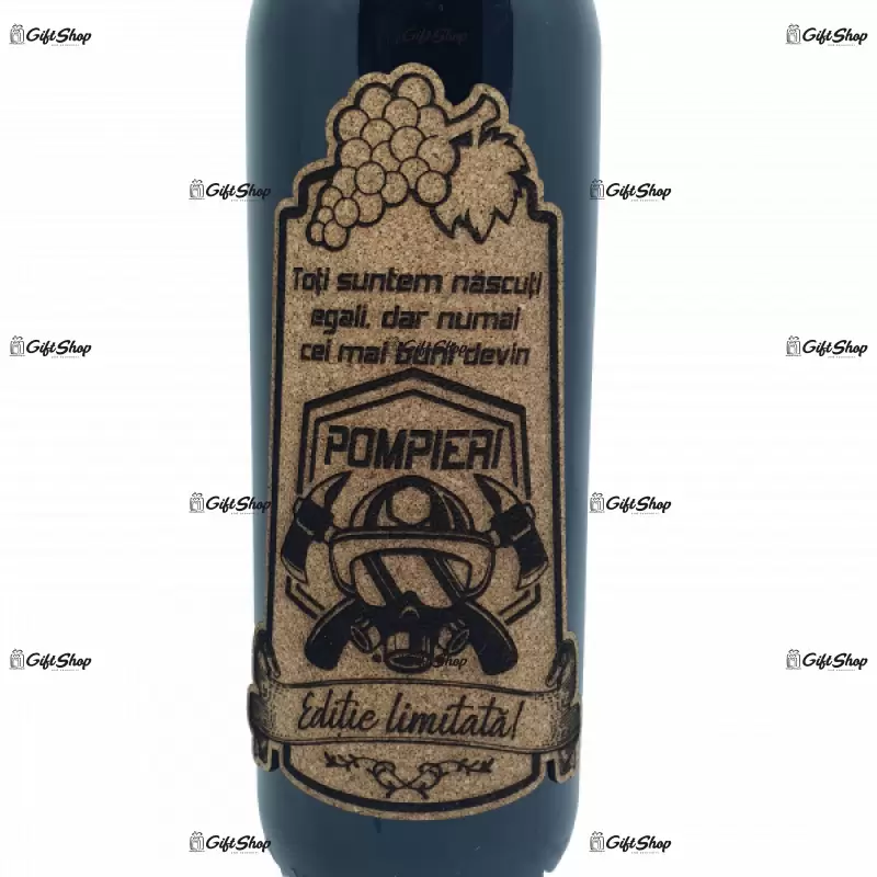Pentru cel mai bun pompier, model 2, editie limitata, vin rosu cabernet sauvignon, demisec, 750ml, 13.5% alcool