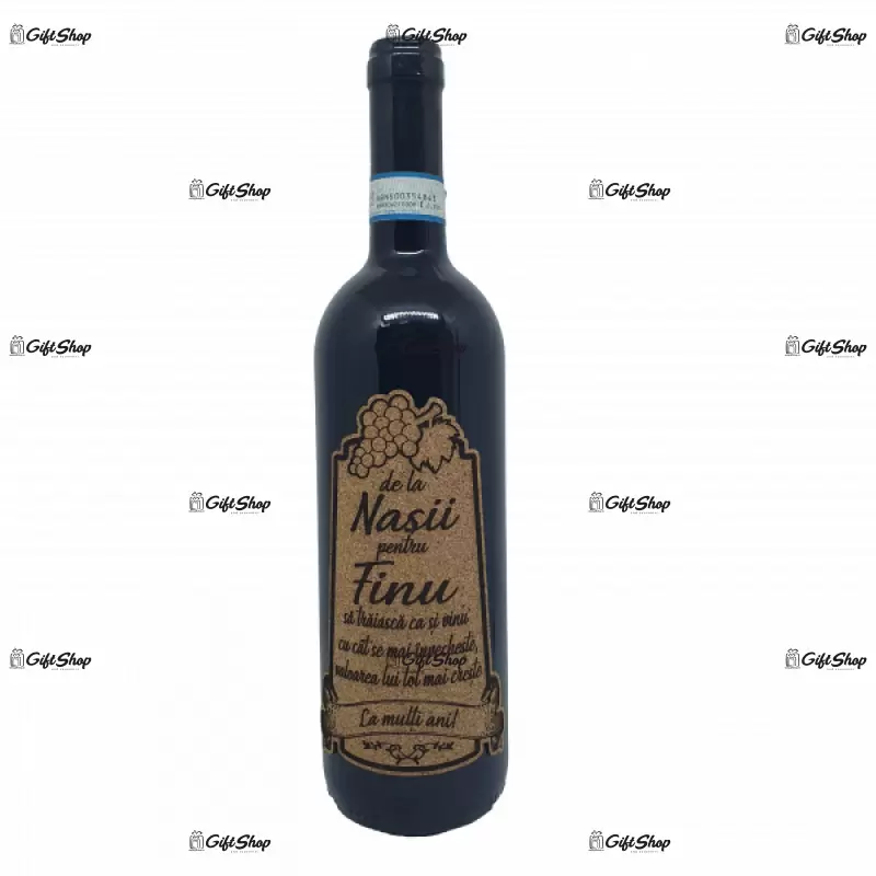 De la nasii pentru finu, editie limitata, vin rosu cabernet sauvignon, demisec, 750ml, 13.5% alcool