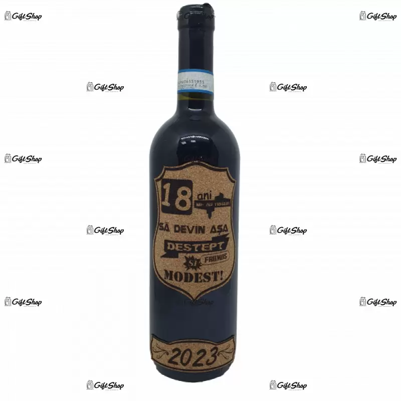 18 de ani mi-au trebuit sa devin asa destept, editie limitata, vin rosu cabernet sauvignon, demisec, 750ml, 13.5% alcool