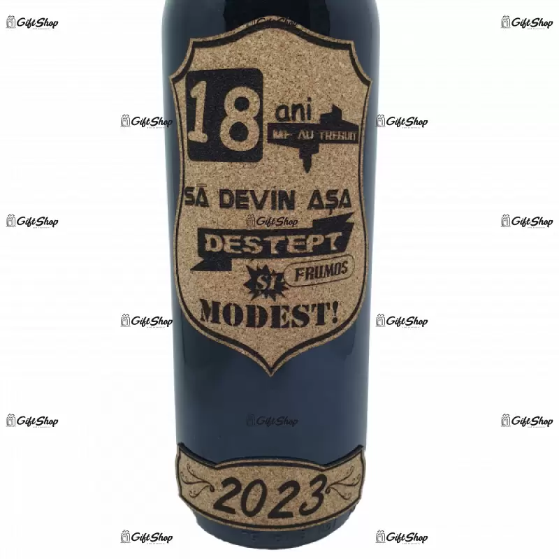 18 de ani mi-au trebuit sa devin asa destept, editie limitata, vin rosu cabernet sauvignon, demisec, 750ml, 13.5% alcool
