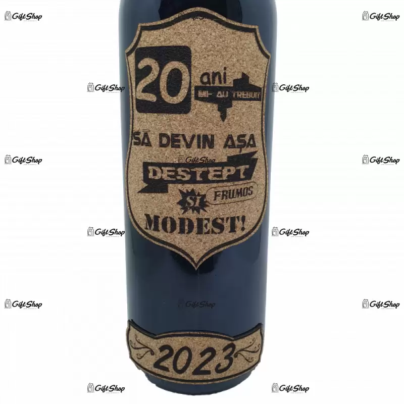 20 de ani mi-au trebuit sa devin asa destept, editie limitata, vin rosu cabernet sauvignon, demisec, 750ml, 13.5% alcool