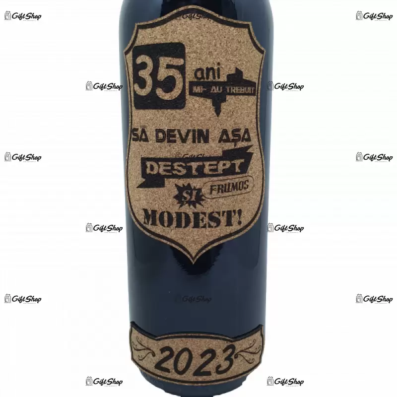 35 de ani mi-au trebuit sa devin asa destept, editie limitata, vin rosu cabernet sauvignon, demisec, 750ml, 13.5% alcool