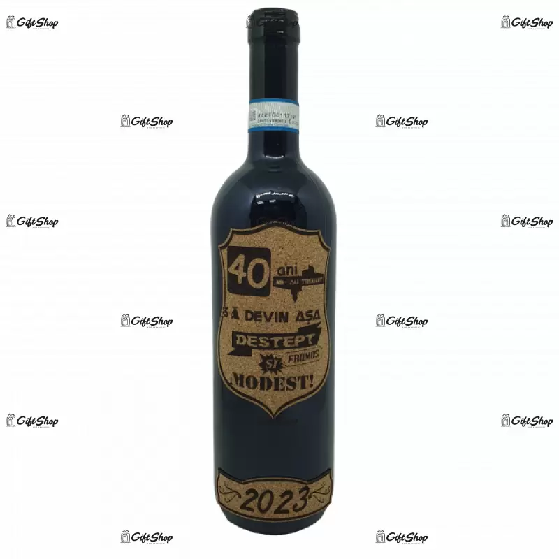 40 de ani mi-au trebuit sa devin asa destept, editie limitata, vin rosu cabernet sauvignon, demisec, 750ml, 13.5% alcool
