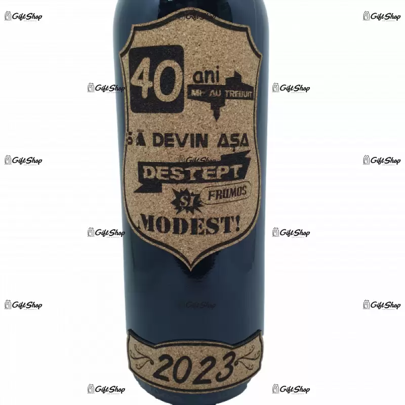 40 de ani mi-au trebuit sa devin asa destept, editie limitata, vin rosu cabernet sauvignon, demisec, 750ml, 13.5% alcool