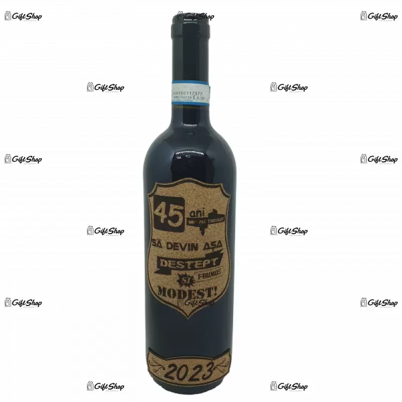 45 de ani mi-au trebuit sa devin asa destept, editie limitata, vin rosu cabernet sauvignon, demisec, 750ml, 13.5% alcool