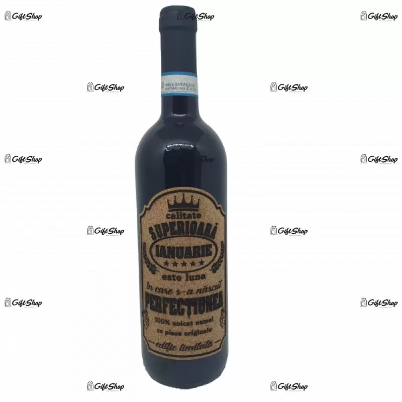 Ianuarie este luna in care s-a nascut perfectiunea, editie limitata, vin rosu cabernet sauvignon, demisec, 750ml, 13.5% alcool