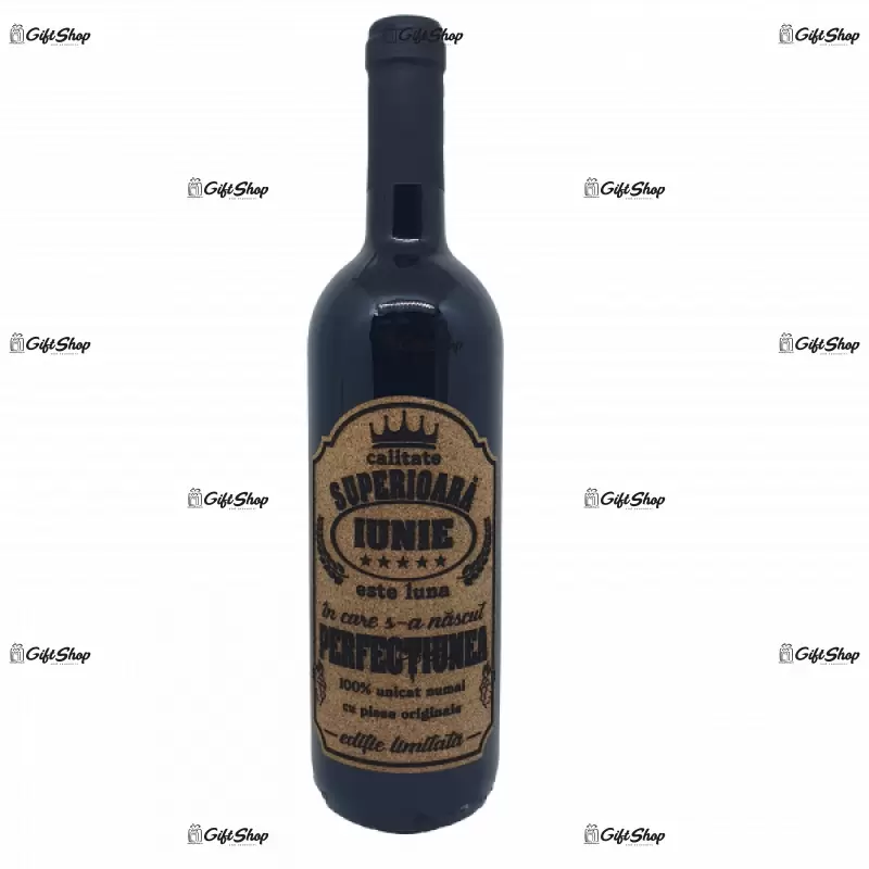 Iunie este luna in care s-a nascut perfectiunea, editie limitata, vin rosu cabernet sauvignon, demisec, 750ml, 13.5% alcool