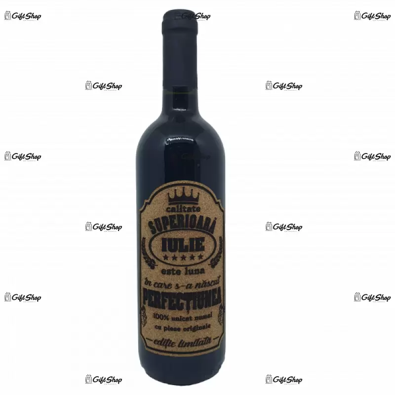 Iulie este luna in care s-a nascut perfectiunea, editie limitata, vin rosu cabernet sauvignon, demisec, 750ml, 13.5% alcool
