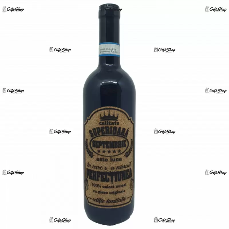 Septembrie este luna in care s-a nascut perfectiunea, editie limitata, vin rosu cabernet sauvignon, demisec, 750ml, 13.5% alcool