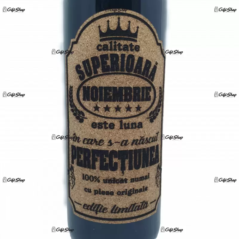 Noiembrie este luna in care s-a nascut perfectiunea, editie limitata, vin rosu cabernet sauvignon, demisec, 750ml, 13.5% alcool