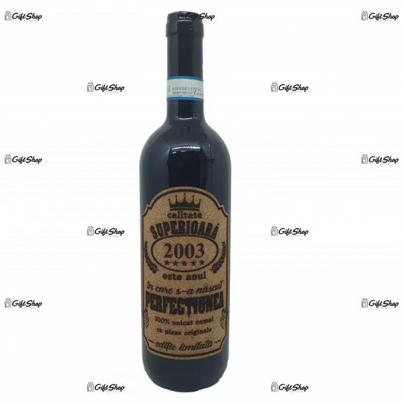 2003 este anul in care s-a nascut perfectiunea, editie limitata, vin rosu cabernet sauvignon, demisec, 750ml, 13.5% alcool