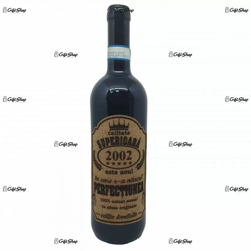 2002 este anul in care s-a nascut perfectiunea, editie limitata, vin rosu cabernet sauvignon, demisec, 750ml, 13.5% alcool