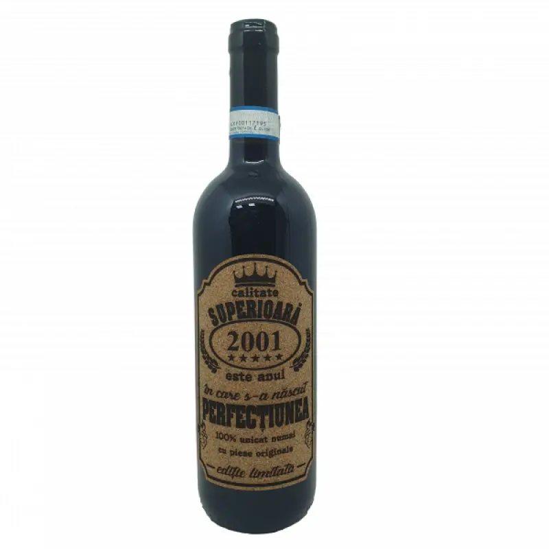 2001 este anul in care s-a nascut perfectiunea, eticheta pluta cu mesaj