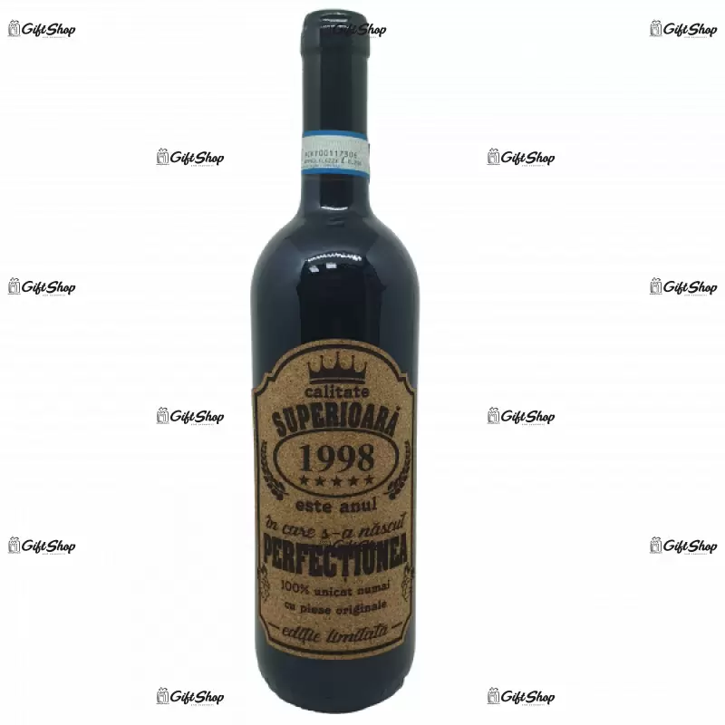 1998 este anul in care s-a nascut perfectiunea, editie limitata, vin rosu cabernet sauvignon, demisec, 750ml, 13.5% alcool