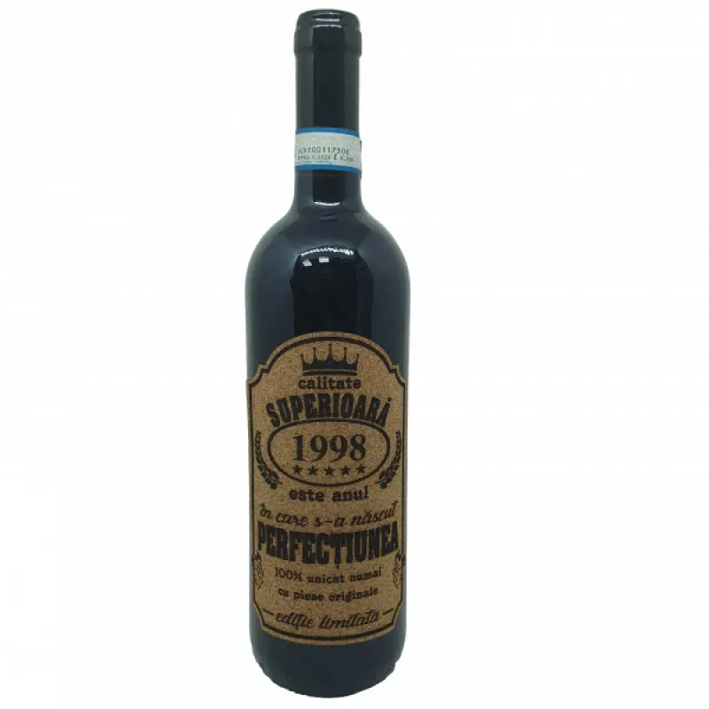 1998 este anul in care s-a nascut perfectiunea, eticheta pluta cu mesaj